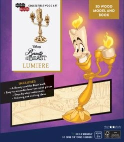 HOT CLEARANCE Incredibuilds Disney Beauty And The Beast Lumiere 3D Wood Model And Book