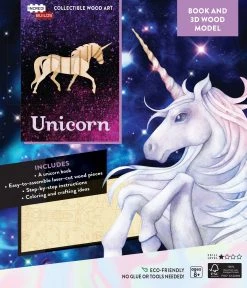 Incredibuilds Unicorn Book And 3D Wood Model