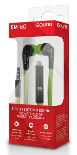 ISound Wired EM-60 Earbuds - Green