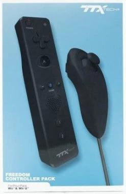 Wii/WiiU TTX Tech Wireless Nunchuk & Freedom Remote With Action Plus Bundle - Black