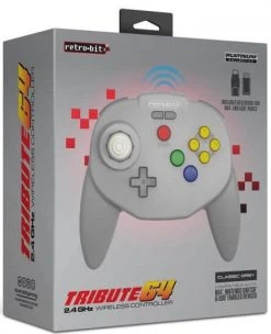 N64 Tribute 64 Retro-bit 2.4Ghz Wireless Controller - Classic Grey