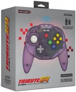 N64 Tribute 64 Retro-bit 2.4Ghz Wireless Controller - Atomic Purple