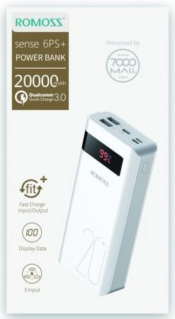 Romoss Power Bank Sense 6PS+ 20000 MAh Fast Charging